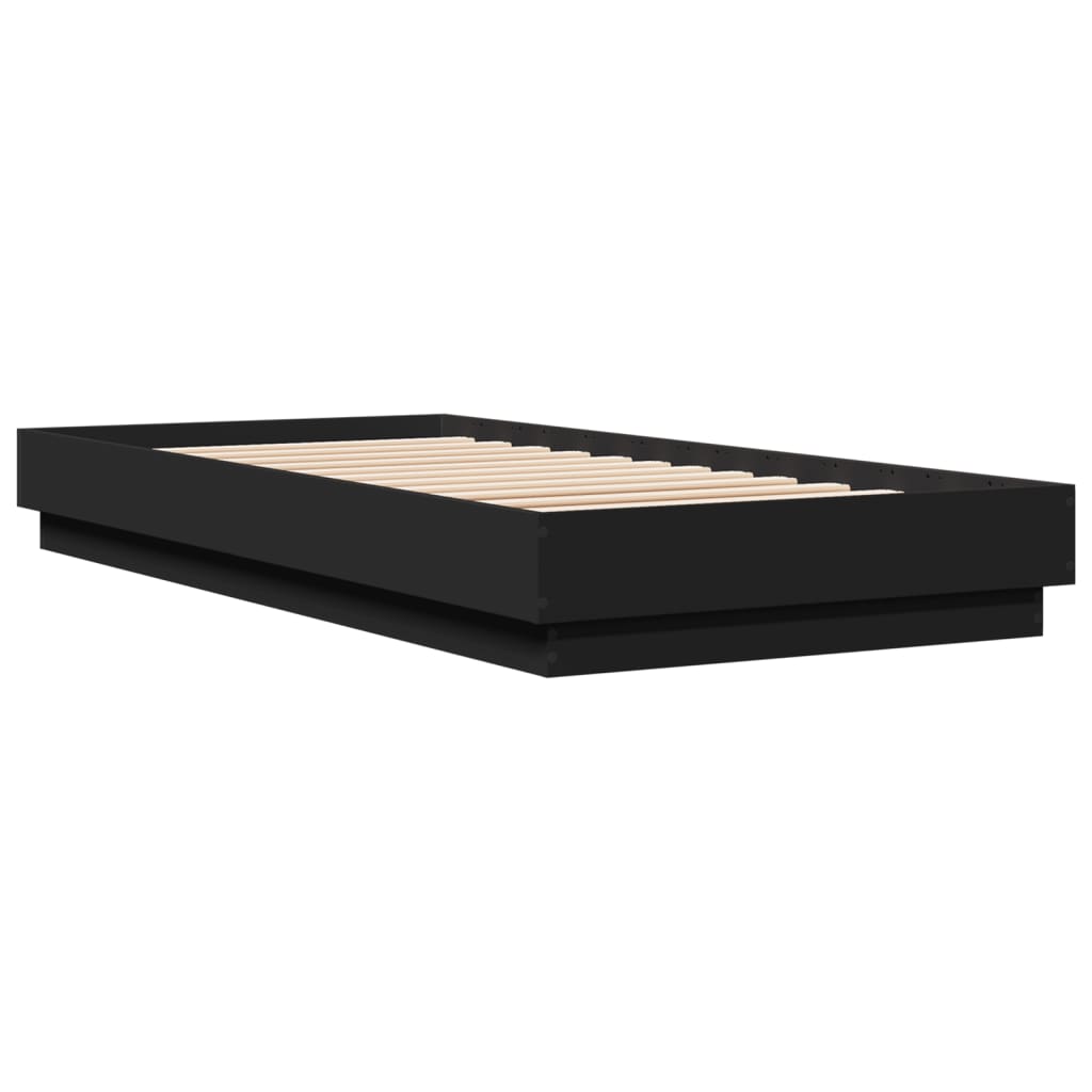 Bed Frame without Mattress Black 90x200 cm Engineered Wood