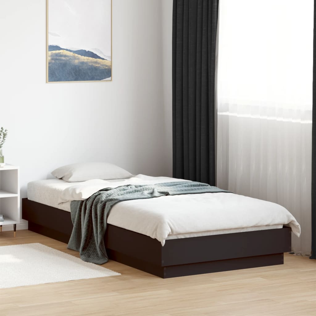 Bed Frame without Mattress Black 90x200 cm Engineered Wood