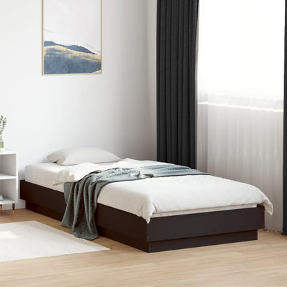 Bed Frame without Mattress Black 90x200 cm Engineered Wood