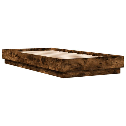Bed Frame without Mattress Smoked Oak 90x200 cm Engineered Wood