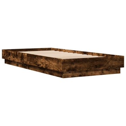 Bed Frame without Mattress Smoked Oak 90x200 cm Engineered Wood