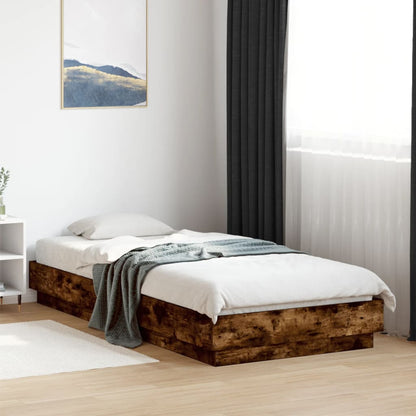 Bed Frame without Mattress Smoked Oak 90x200 cm Engineered Wood