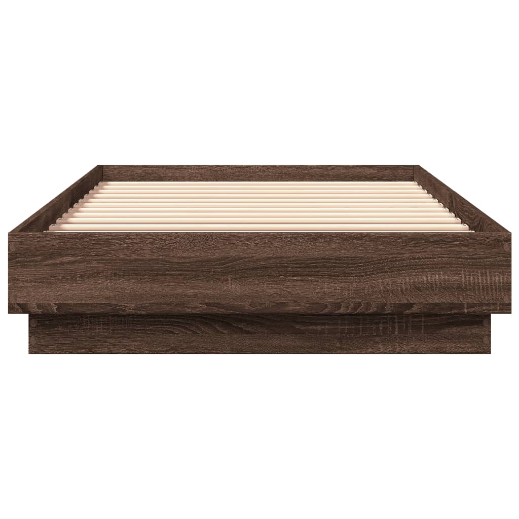 Bed Frame without Mattress Brown Oak 90x200 cm Engineered Wood