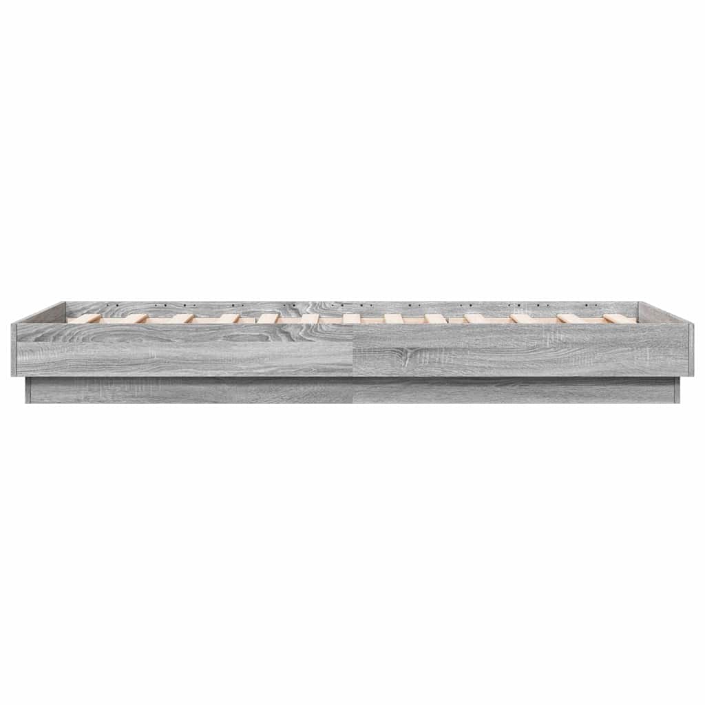 Bed Frame without Mattress Grey Sonoma 90x190 cm Single Engineered Wood