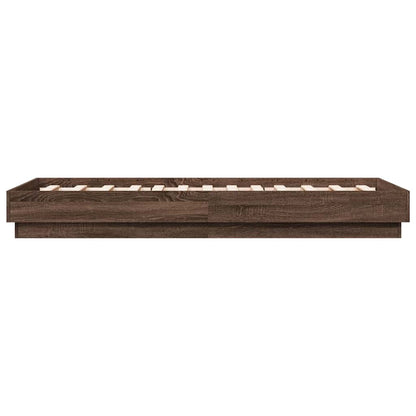 Bed Frame without Mattress Brown Oak 90x190 cm Single Engineered Wood