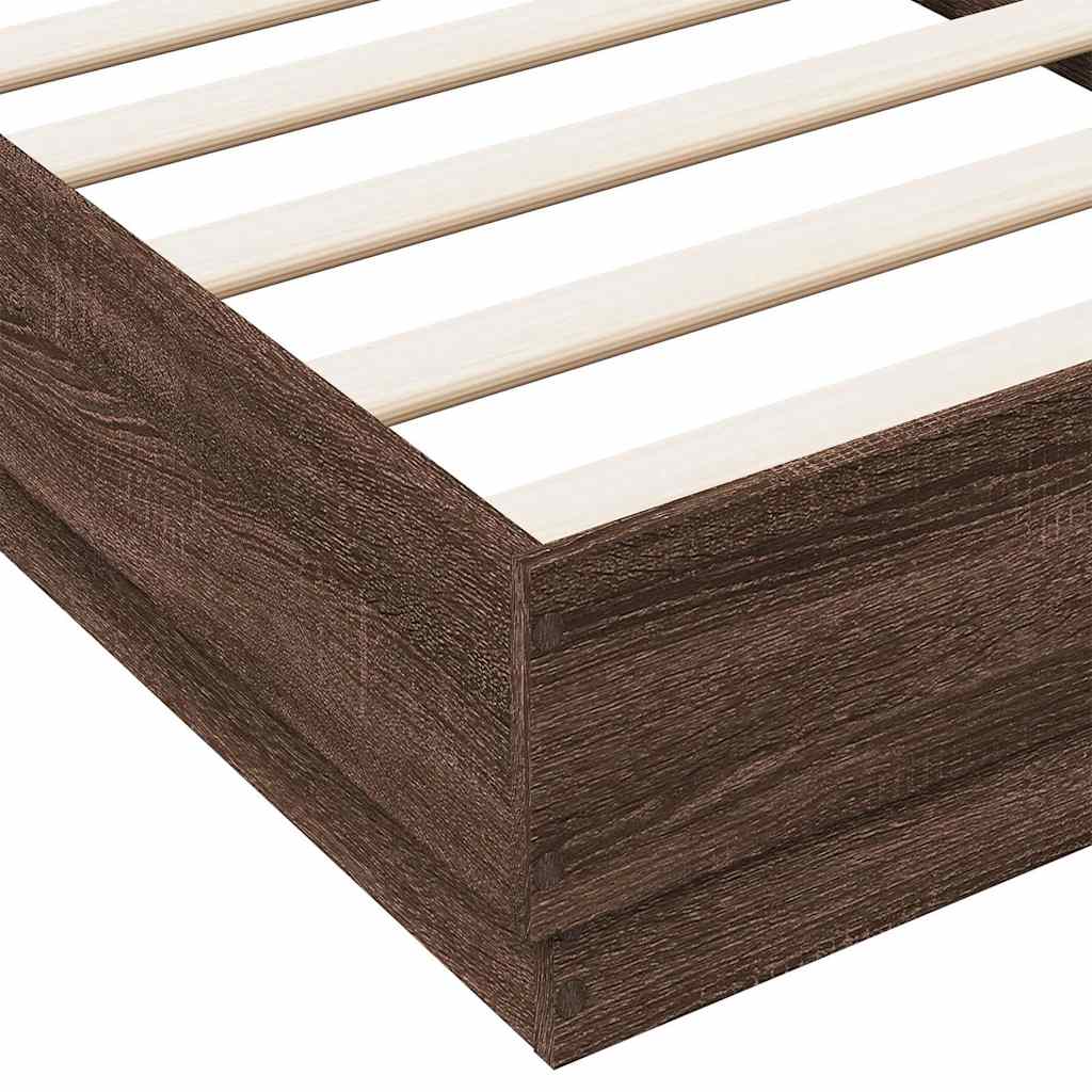 Bed Frame without Mattress Brown Oak 90x190 cm Single Engineered Wood