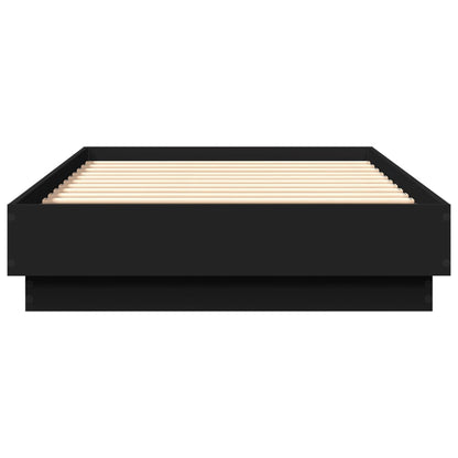 Bed Frame without Mattress Black 75x190 cm Small Single Engineered Wood