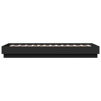 Bed Frame without Mattress Black 75x190 cm Small Single Engineered Wood