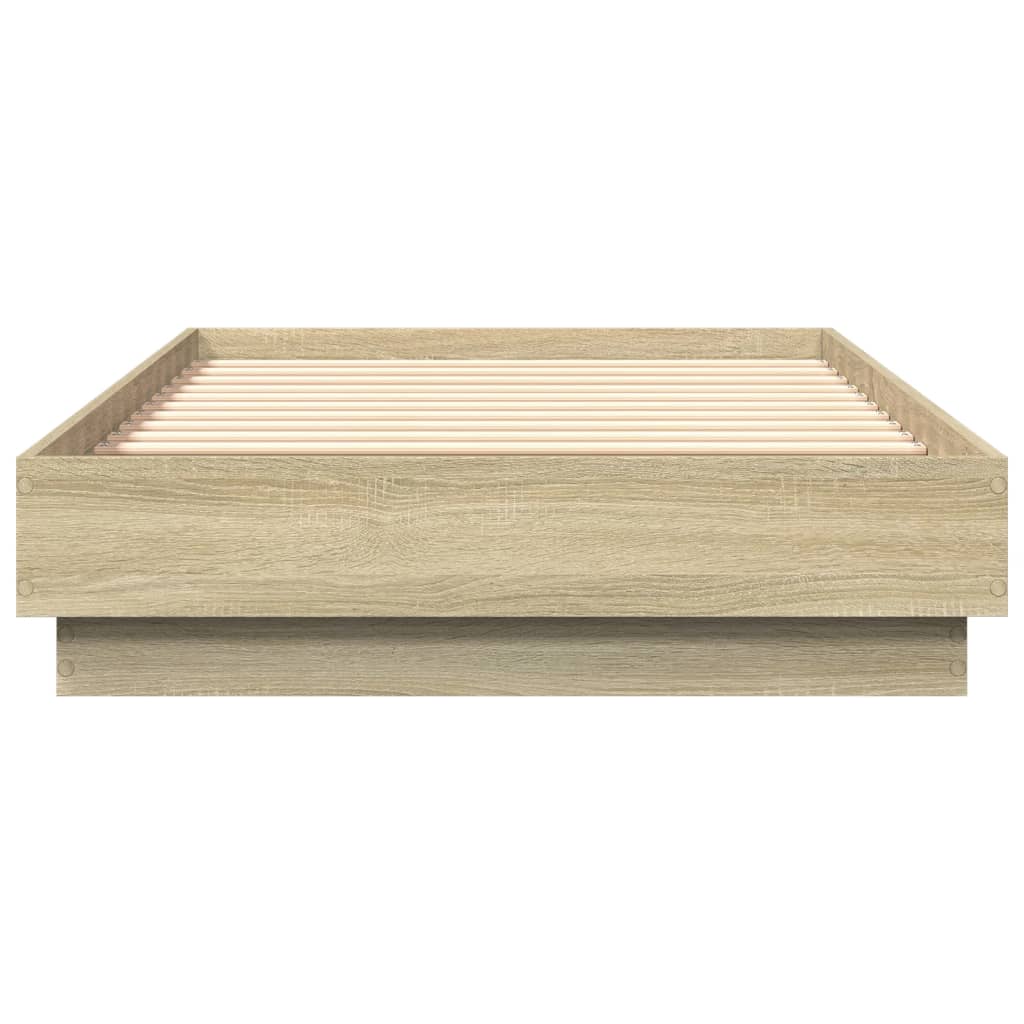 Bed Frame without Mattress Sonoma Oak 75x190 cm Small Single Engineered Wood