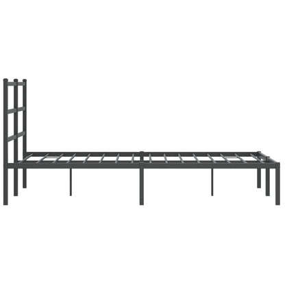Metal Bed Frame without Mattress with Headboard Black 120x190cm