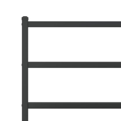 Metal Bed Frame without Mattress with Headboard Black 140x190cm