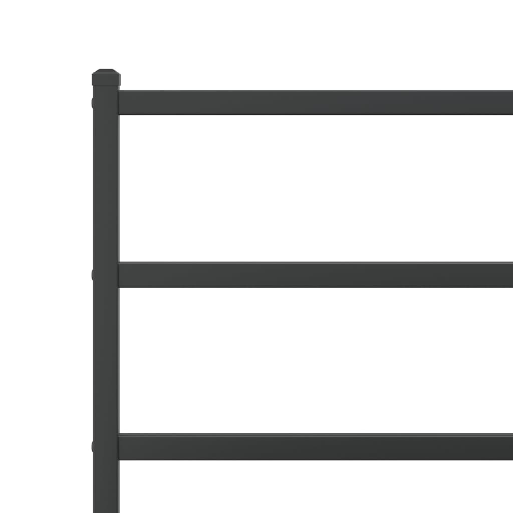 Metal Bed Frame without Mattress with Headboard Black 180x200cm