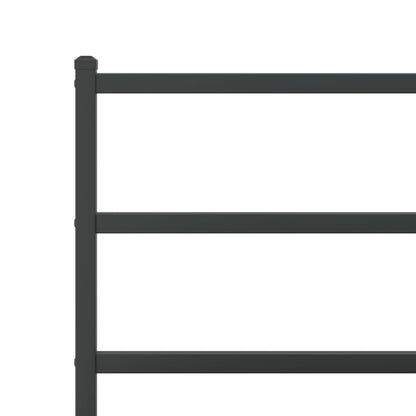 Metal Bed Frame without Mattress with Headboard Black 180x200cm
