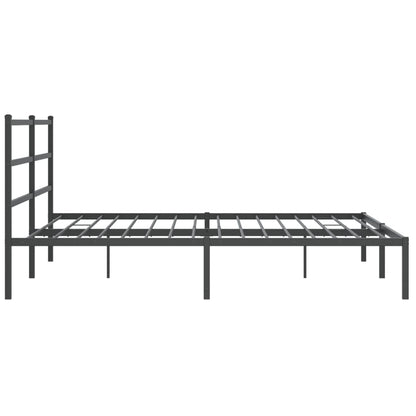 Metal Bed Frame without Mattress with Headboard Black 200x200cm