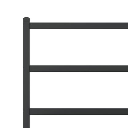 Metal Bed Frame without Mattress with Headboard Black 200x200cm
