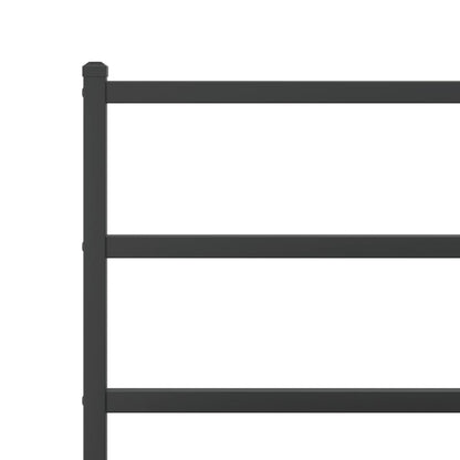 Metal Bed Frame without Mattress with Footboard Black 75x190cm