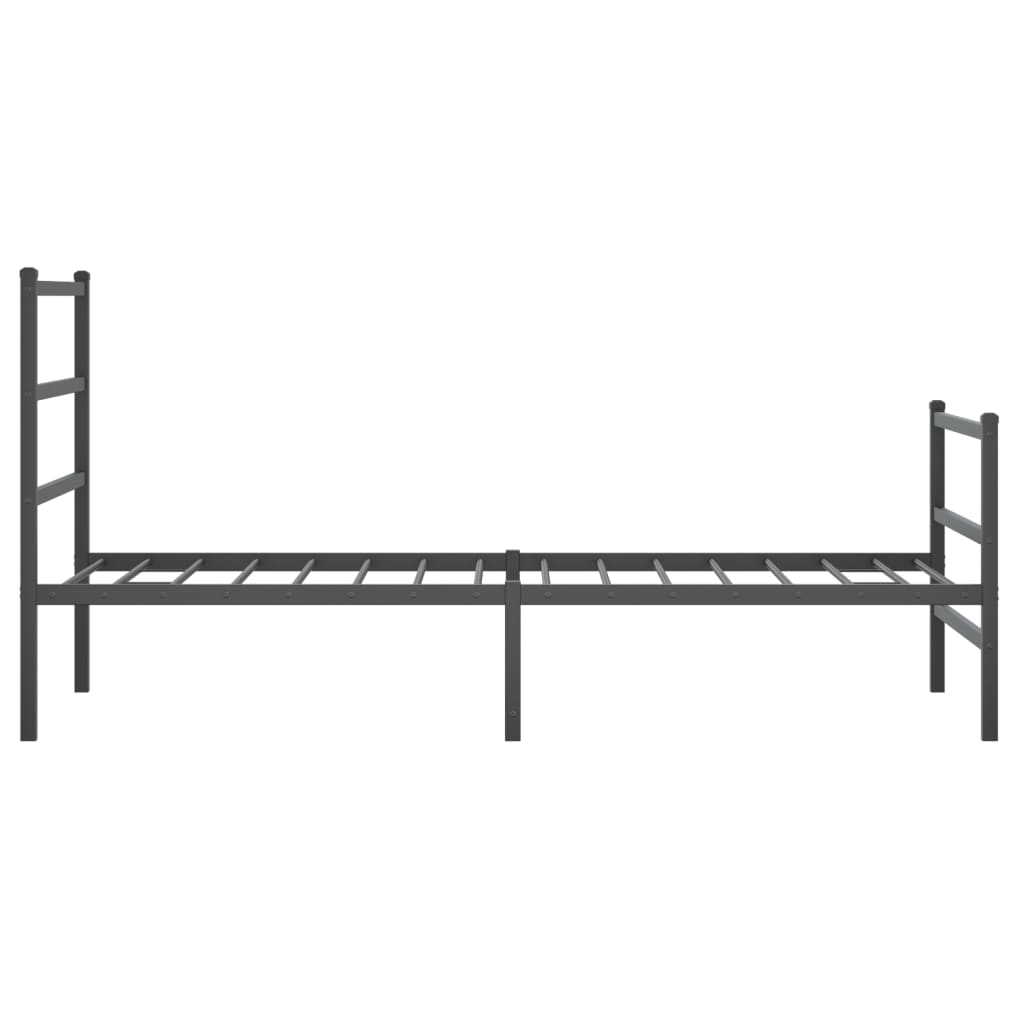 Metal Bed Frame without Mattress with Footboard Black 90x190cm