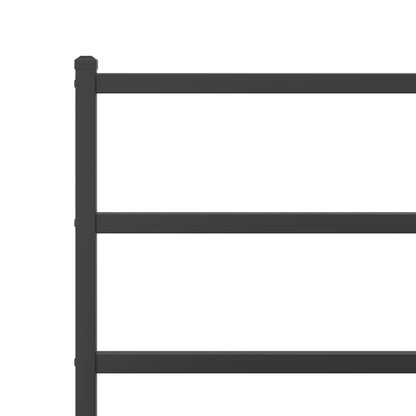Metal Bed Frame without Mattress with Footboard Black 90x190cm