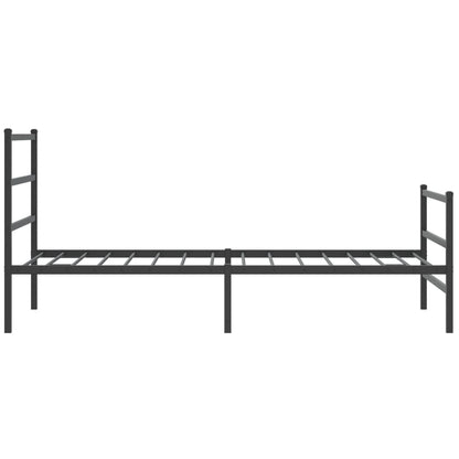 Metal Bed Frame without Mattress with Footboard Black 107x203cm