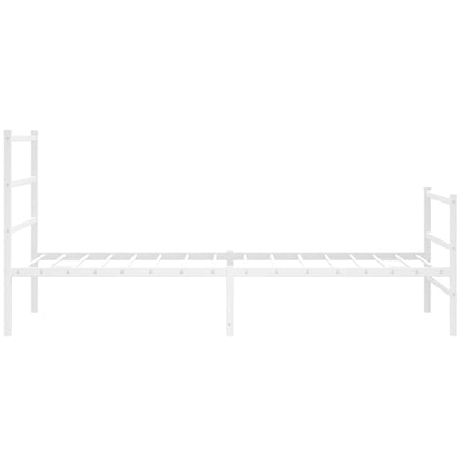 Metal Bed Frame without Mattress with Footboard White 100x200cm