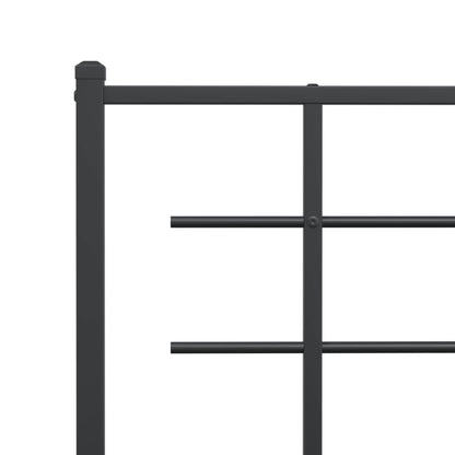 Metal Bed Frame without Mattress with Headboard Black 90x190cm