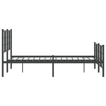 Metal Bed Frame without Mattress with Footboard Black 120x200cm