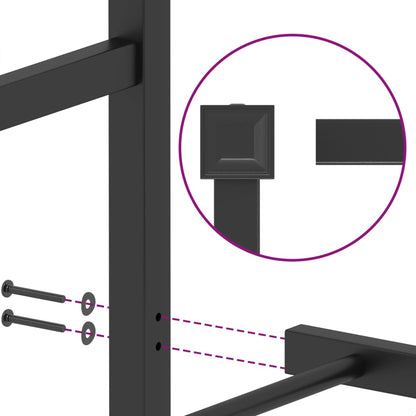 Metal Bed Frame without Mattress with Footboard Black 135x190cm