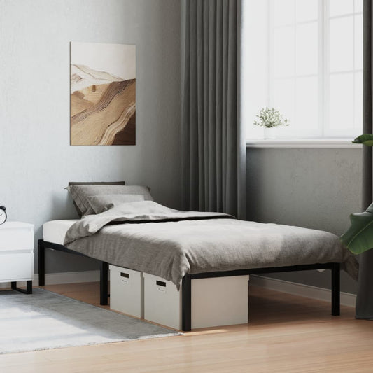 Metal Bed Frame without Mattress Black 100x190cm