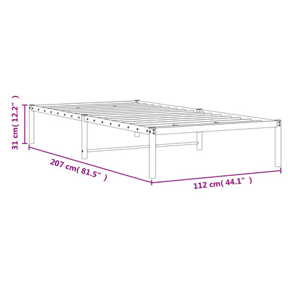 Metal Bed Frame without Mattress Black 107x203cm