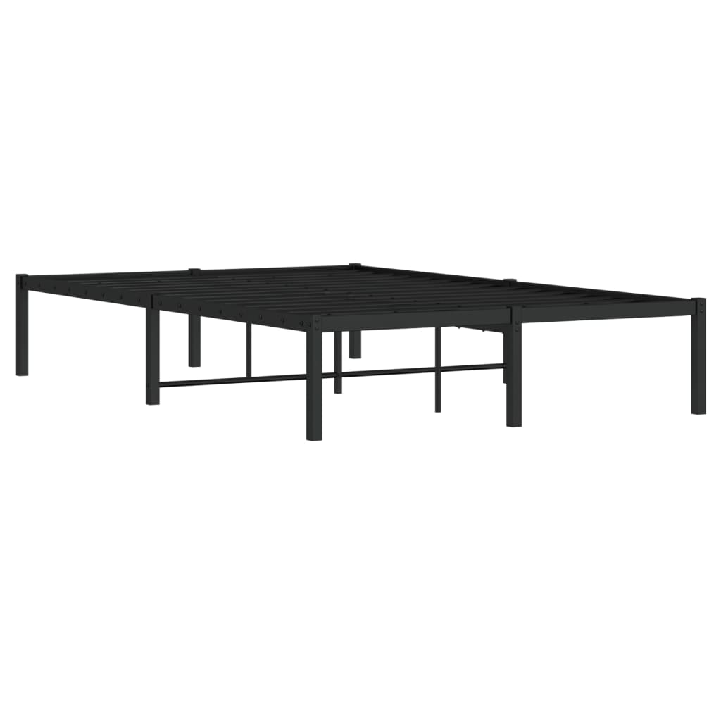 Metal Bed Frame without Mattress Black 120x190cm