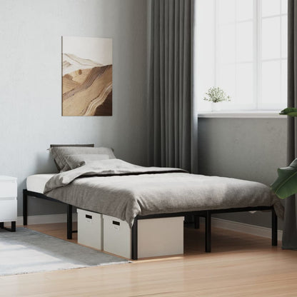 Metal Bed Frame without Mattress Black 120x190cm