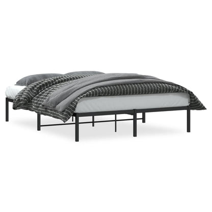 Metal Bed Frame without Mattress Black 150x200cm