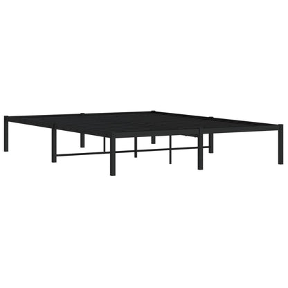 Metal Bed Frame without Mattress Black 160x200cm