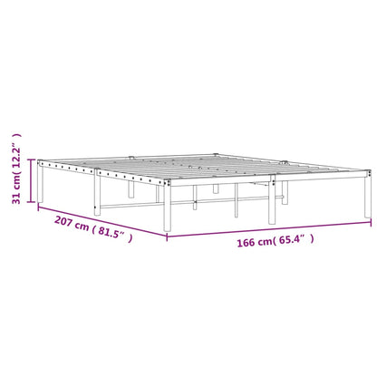 Metal Bed Frame without Mattress Black 160x200cm