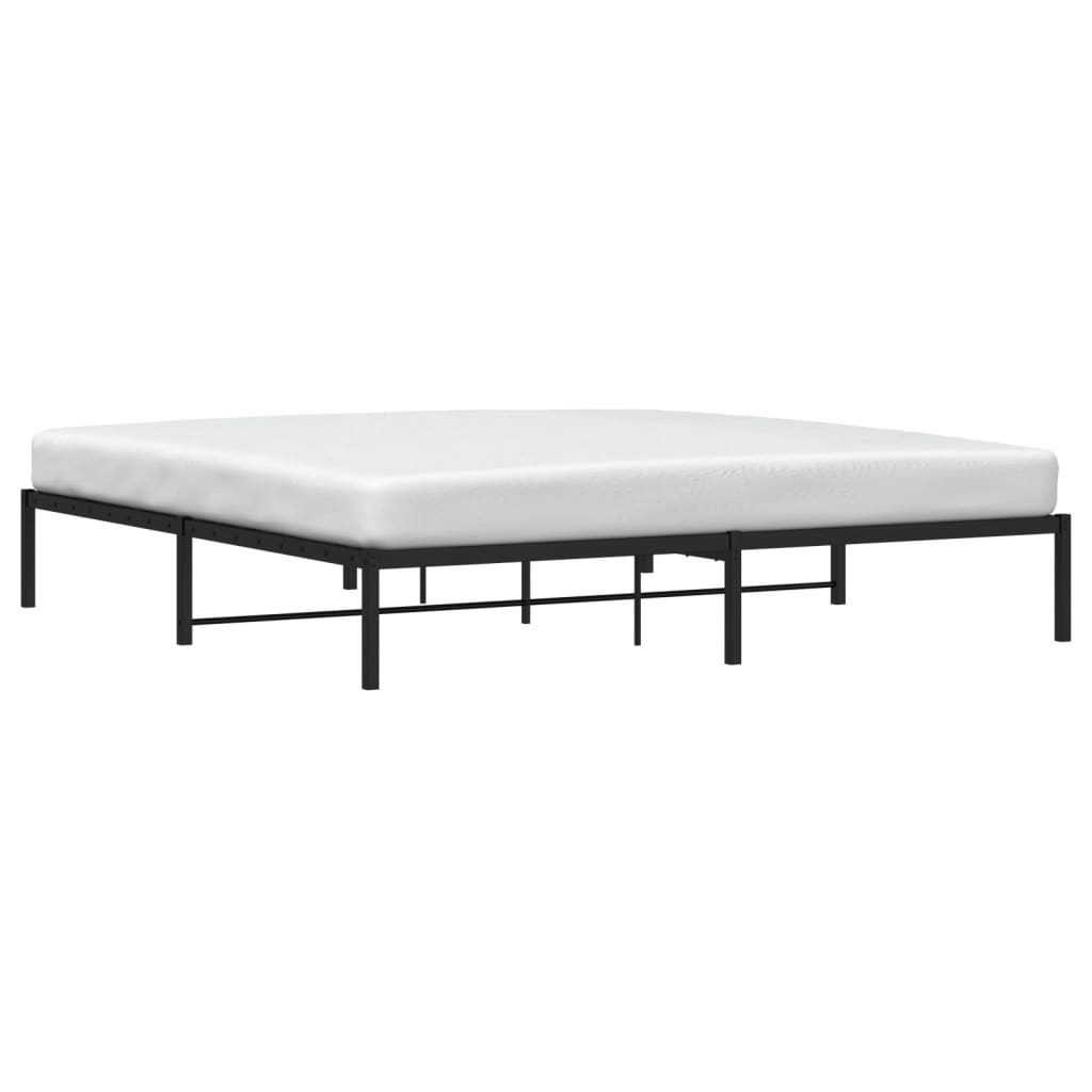 Metal Bed Frame without Mattress Black 193x203cm