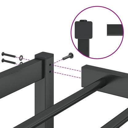 Metal Bed Frame without Mattress Black 193x203cm