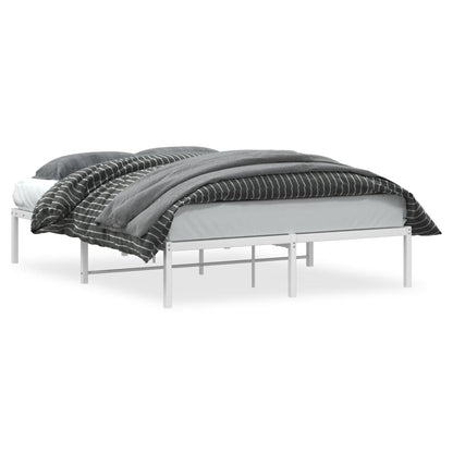 Metal Bed Frame without Mattress White 140x190cm