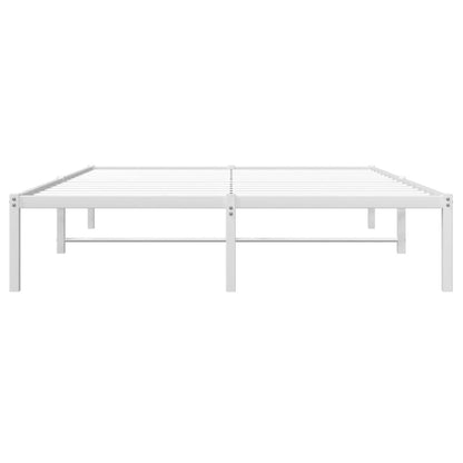 Metal Bed Frame without Mattress White 140x190cm