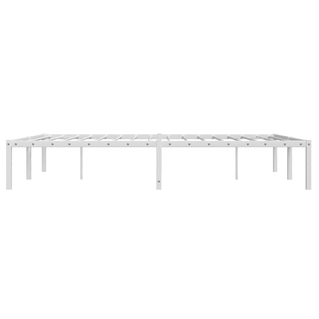 Metal Bed Frame without Mattress White 140x190cm