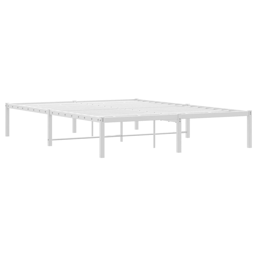 Metal Bed Frame without Mattress White 140x190cm