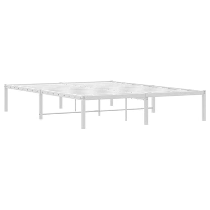 Metal Bed Frame without Mattress White 140x190cm