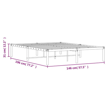Metal Bed Frame without Mattress White 140x190cm