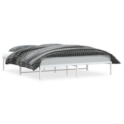 Metal Bed Frame without Mattress White 183x213cm