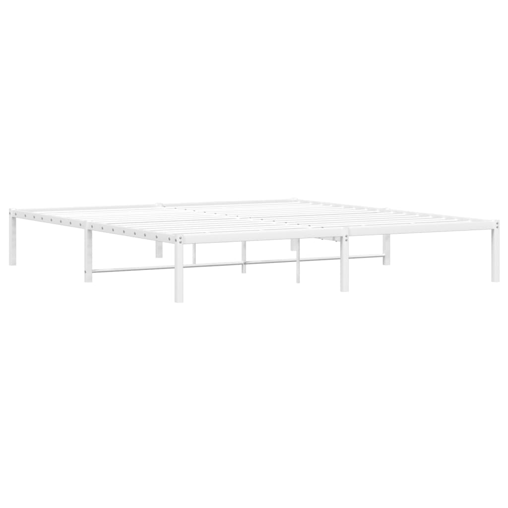 Metal Bed Frame without Mattress White 183x213cm