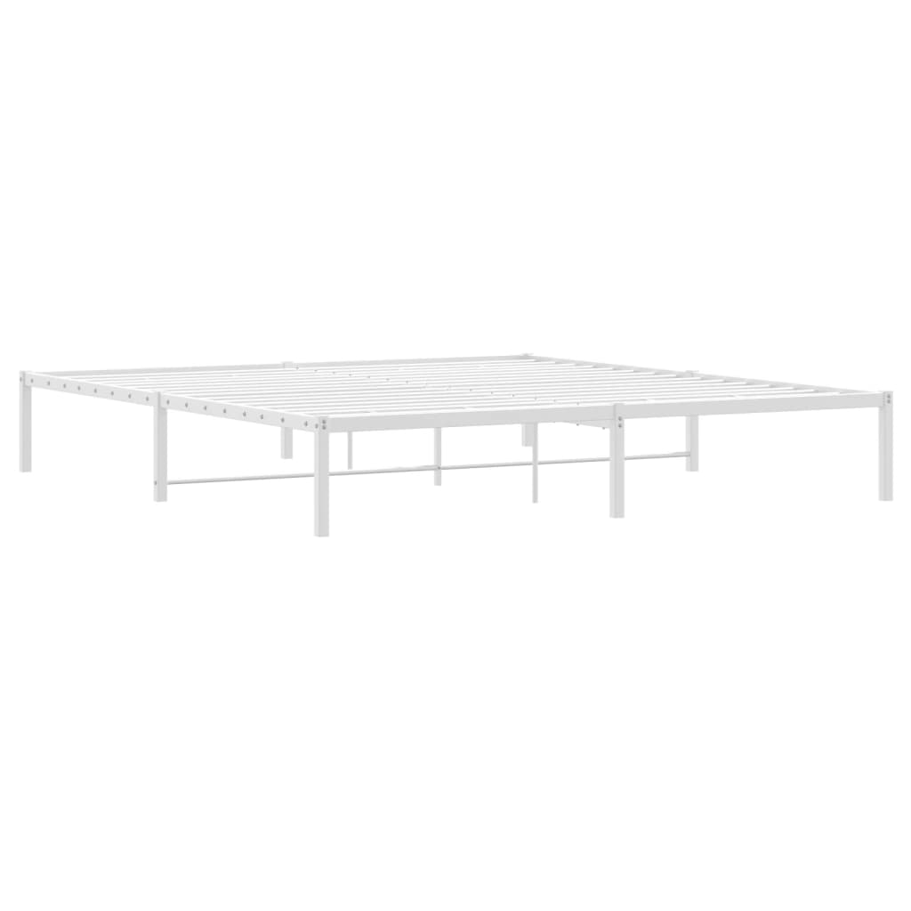 Metal Bed Frame without Mattress White 183x213cm
