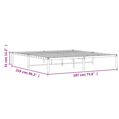 Metal Bed Frame without Mattress White 183x213cm