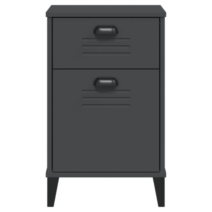 Bedside Cabinet VIKEN Anthracite Grey Engineered Wood
