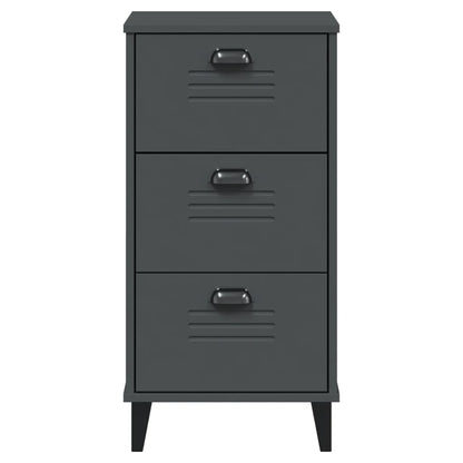 Bedside Cabinet VIKEN Anthracite Grey Engineered Wood