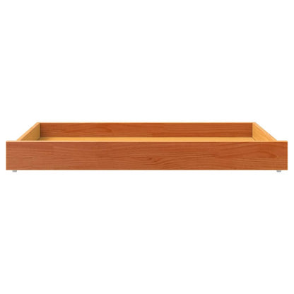 Day Bed Drawers 2 pcs Wax Brown Solid Wood Pine