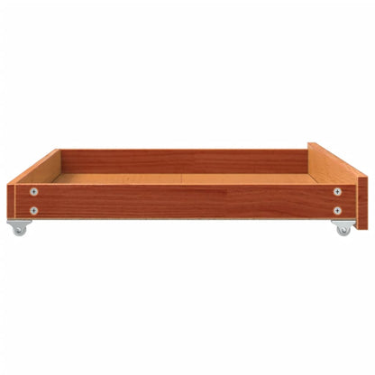 Day Bed Drawers 2 pcs Wax Brown Solid Wood Pine